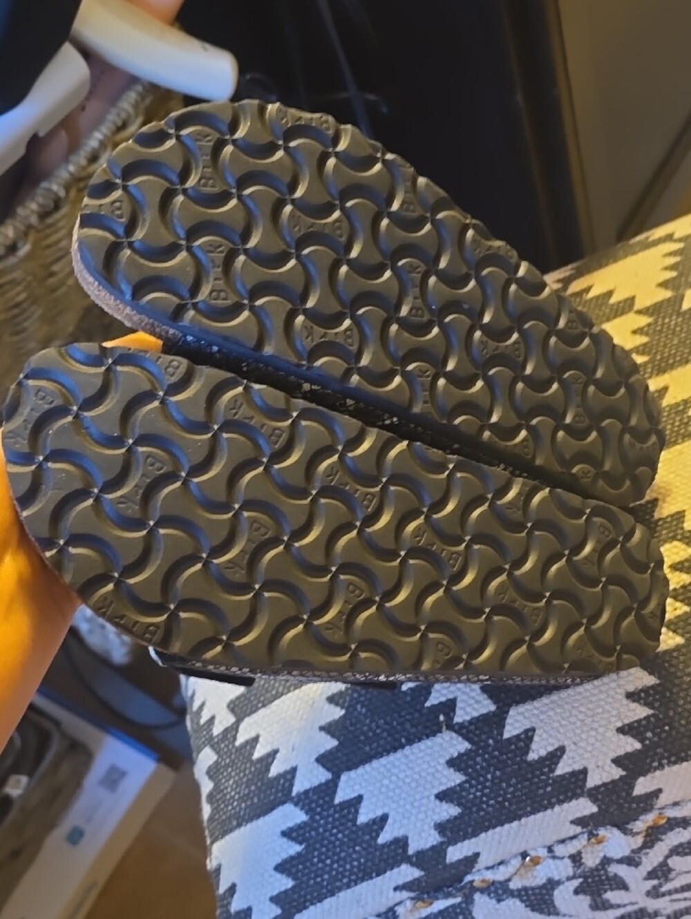 Birkenstock Woman 6.5/7 Snake-Print Silver Black Sandals - Picture 4 of 6